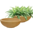 thumbnail image 1 of ZYPPP Percival 20.75" Shallow Outdoor Planter Bowl for Flowers and Succulents - Polyresin Double-Walled Design - Sand - Set of 2, 1 of 10