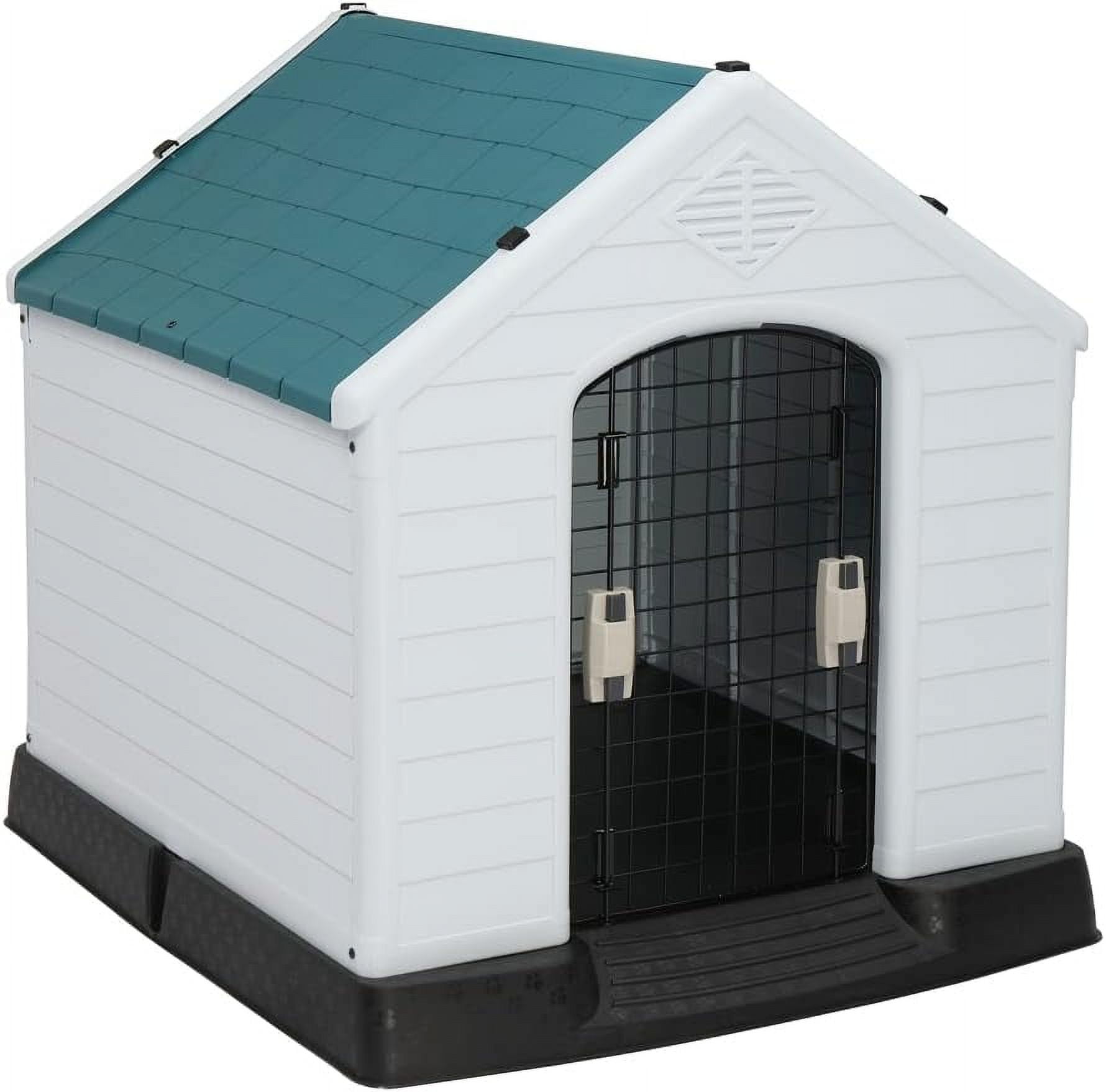 ZYPPP Plastic Dog House, Pet Dog Kennel Water Resistant for Small Medium Sized Dogs with Door, Indoor & Outdoor Use (28" H)
