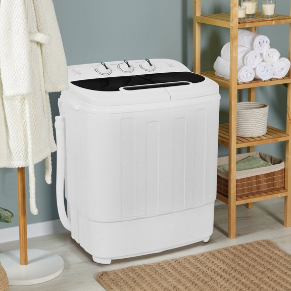 ZYPPP Portable Compact Washer & Dryer with Mini Washing Machine and Spin Dryer, White