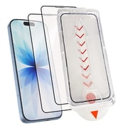ZYQEEE 2 Pack Clear Screen Protector for iPhone 17, 9H Hardness Military Grade Tempered Glass, Bubble Free and Auto Dust-Removal Box, Easy Installation