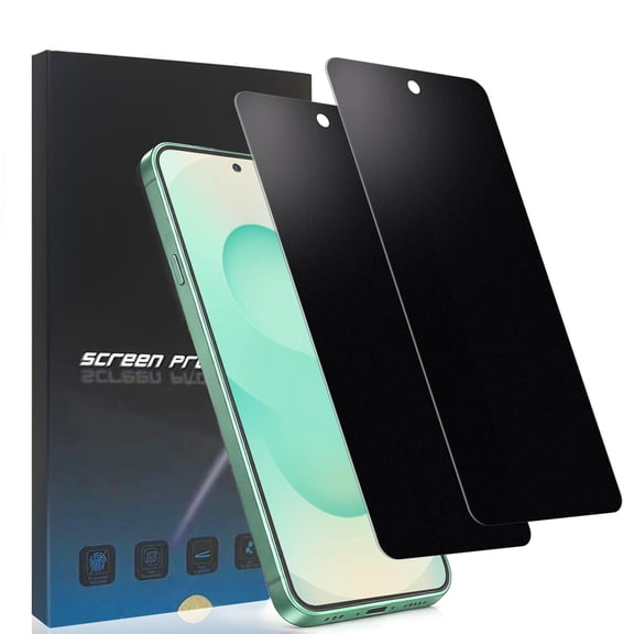 ZYQEEE 2 Pack Matte Privacy Screen Protector for Samsung Galaxy S25 Plus - 6.7", Anti Glare, Anti Fingerprint, Anti Spy Tempered Glass,Support Finger ID Protective Glass
