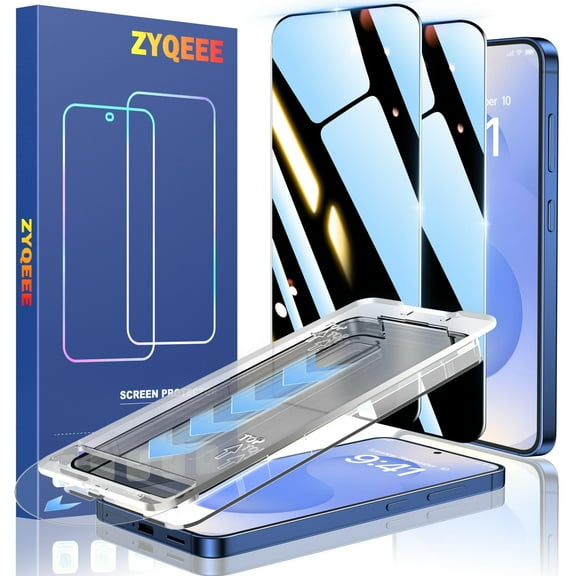 ZYQEEE 2 Pack Privacy Screen Protector Compatible with Samsung Galaxy S25+/S25 Plus, 25°Anti Spy Shatterproof Tempered Glass, Auto Dust-Elimination, Auto Alignment, Bubble Free, Easy Installation