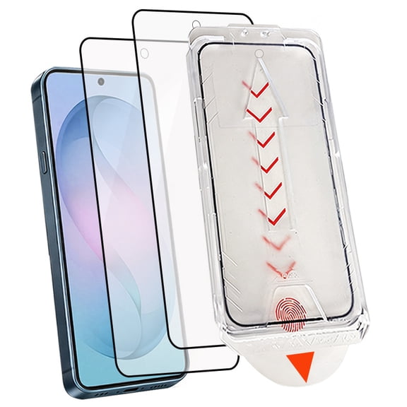 ZYQEEE 2 Pack for Samsung Galaxy S23 Clear Screen Protector, 9H Hardness Military Grade, HD Tempered Glass with Smart Pull Box Install Applicator, Auto Dust-Removal Box, Easy Installation
