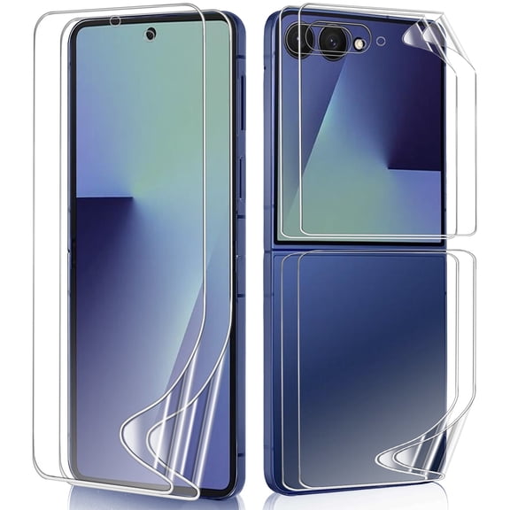 ZYQEEE 2 Sets Screen Protector for Samsung Galaxy Z Flip 6 - 6.7", Front Flim + Back Flim Full Coverage for Galaxy Z Flip6, HD Clear Scratch Resistant, Premium Folding