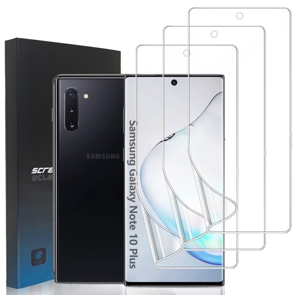 ZYQEEE [3 Pack] HD Screen Protector for Samsung Galaxy Note 10 Plus 5G, Soft Clear TPU Protective Film [Not Tempered Glass],Support Fingerprint,Scratch-resistant Self-Healing ,Case Friendly