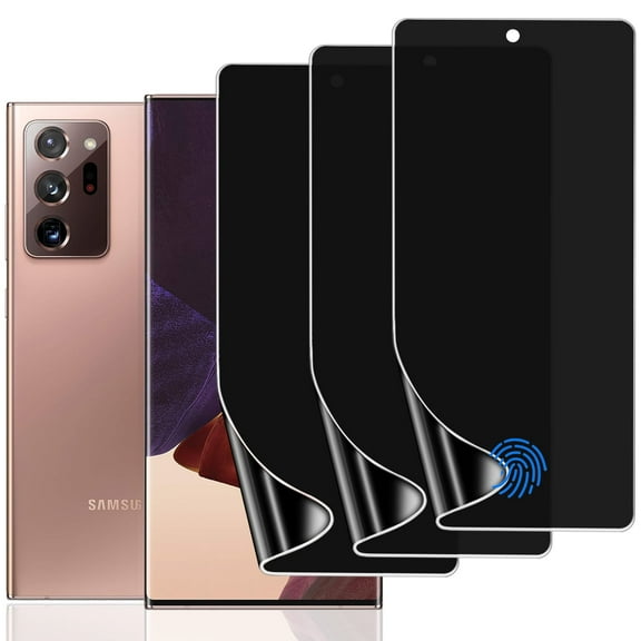 ZYQEEE Privacy Screen Protector for Samsung Galaxy Note 20 Ultra, Anti-Spy Flexible TPU Hydrogel Film for Galaxy Note 20Ultra, Support Fingerprint Unlock,Curved Coverage, 3 Pack