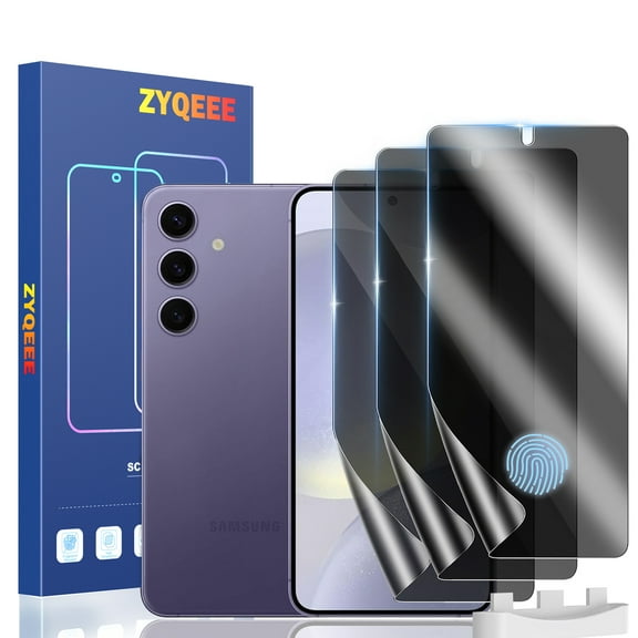 ZYQEEE 3 Pack Privacy Screen Protector Compatible with Samsung Galaxy S24+/S24 Plus - 6.7", [100% Fingerprint Unlock] 28Anti-Spy Hydrogel Film,Self-Healing Flexible EPU Protective Film, Anti-Scratch