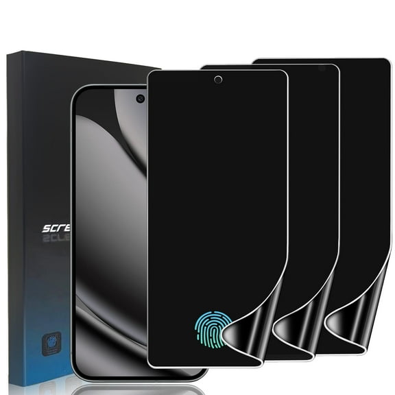 ZYQEEE 3 Pack Privacy Screen Protector for Google Pixel 10 Pro XL, 6.8 inch Anti-Spy Hydrogel Soft TPU Protective Film, Fingerprint Compatible, Curved Full Coverage [Not Tempered Glass]