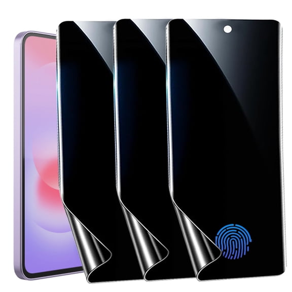 ZYQEEE [3 Pack] Privacy Screen Protector for Samsung Galaxy A37 5G,Supports Fingerprint Unlock, Anti-Spy Flexible TPU Screen Protector for Samsung A37 5G 6.7-inch