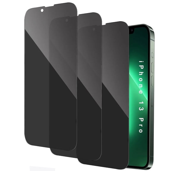 ZYQEEE 3 Pack Privacy Screen Protector for iPhone 14/iPhone 13/iPhone 13 Pro, Anti-Spy Tempered Glass Protective Film, Scratch Resistant, Easy Install