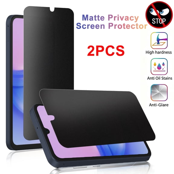 ZYQEEE Matte Privacy Screen Protector for Samsung Galaxy A15 5G, Anti-Fingerprint Easy Installation,Anti-Spy Tempered Glass Fingerprint Unlock Protective Film Compatible for Samsung A15