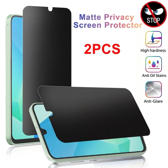 ZYQEEE Matte Privacy Screen Protector for Samsung Galaxy A16 5G, Anti-Fingerprint Easy Installation,Anti-Spy Tempered Glass Fingerprint Unlock Protective Film Compatible for Samsung A16