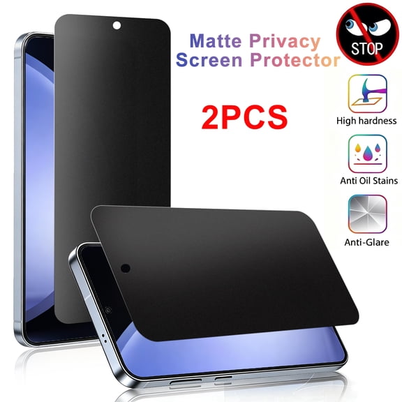 ZYQEEE Matte Privacy Screen Protector for Samsung Galaxy S23 FE 5G, Anti-Fingerprint Easy Installation,Anti-Spy Tempered Glass Protective Film Compatible for Samsung S23 FE,2Pcs