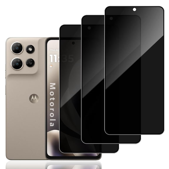 ZYQEEE Privacy Screen Protector for Motorola Moto G Play (2026) - 3Pack Scratch Resistant Tempered Glass Protective Film - Easy Installation Edge to Edge Protection - Bubble Free