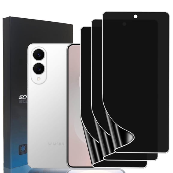 ZYQEEE Privacy Screen Protector for Samsung Galaxy A14 ,3 Pack Anti-Spy TPU Protective Film,Support Fingerprint Unlock,Curved Coverage [Not Tempered Glass]