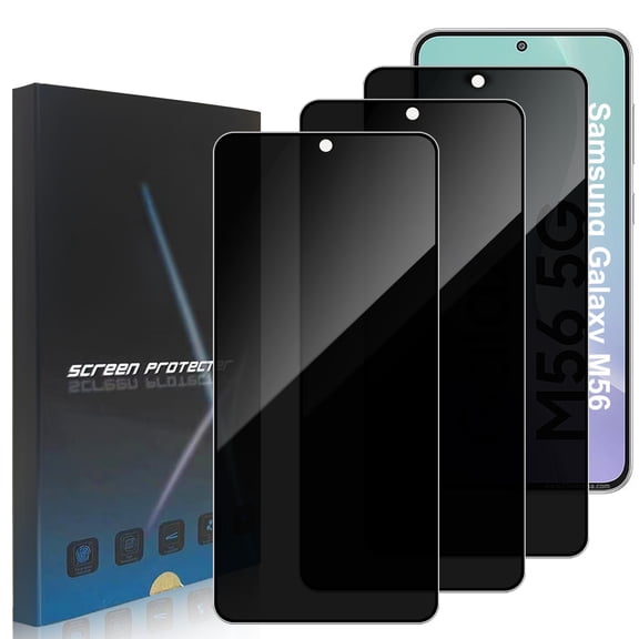 ZYQEEE Privacy Screen Protector Tempered Glass for Samsung Galaxy M56 - Scratch Resistant Protective Film - Easy Installation Edge to Edge Protection - Bubble Free