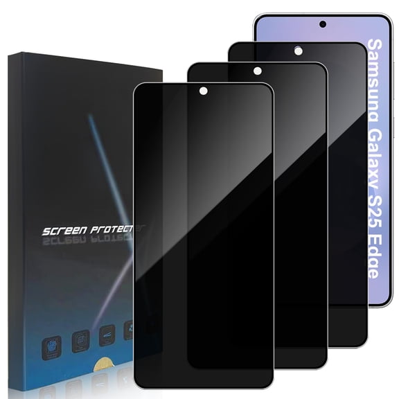 ZYQEEE Privacy Screen Protector Tempered Glass for Samsung Galaxy S25 Edge - Scratch Resistant Protective Film - Easy Installation Edge to Edge Protection - Bubble Free