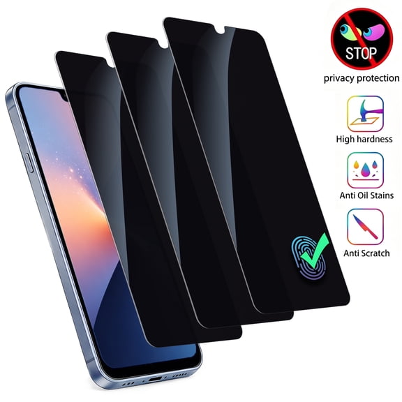 ZYQEEE Privacy Tempered Glass Screen Protector for Samsung Galaxy A26 5G, Easy Installation, Bubble Free, Scratch-Resistant, Anti-Spy Protective Film Compatible with Samsung A26,3Pcs