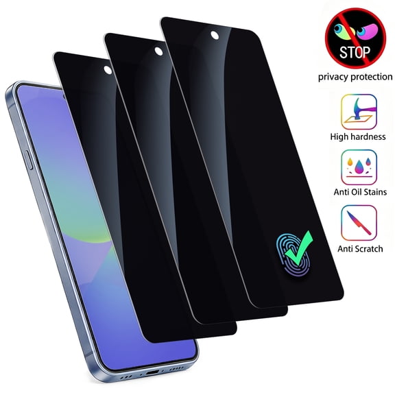 ZYQEEE Privacy Tempered Glass Screen Protector for Samsung Galaxy A36 5G, Easy Installation, Bubble Free, Scratch-Resistant, Anti-Spy Protective Film Compatible with Samsung A36,3Pcs
