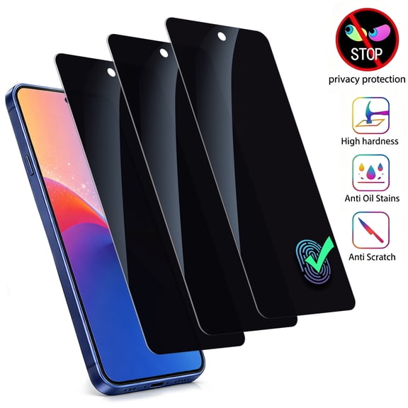 ZYQEEE Privacy Tempered Glass Screen Protector for Samsung Galaxy S23 5G, Easy Installation, Bubble Free, Scratch-Resistant, Anti-Spy Protective Film Compatible with Samsung S23,3Pcs