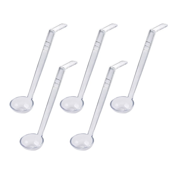 ZYQWEM 5pieces Clear Long Handle Miniature Ladles For Sauces Dressings Soup Large Capacity Party Catering Supplies