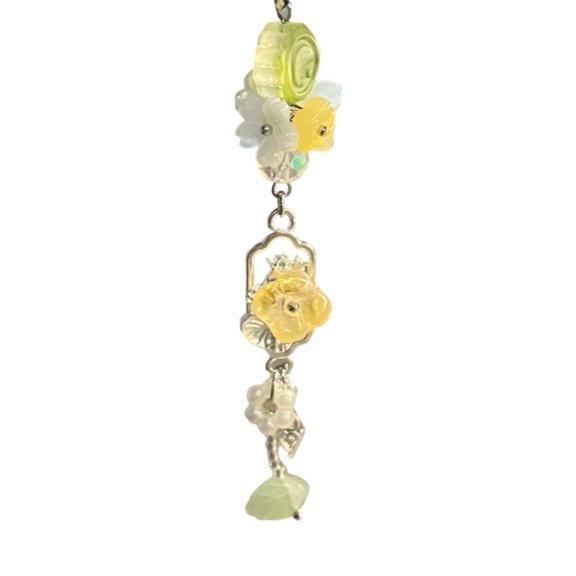 ZYQWEM Handmade Floral Bells Phone Strap Beaded Keychain For Women Girls Stylish Bag Charm Accessory Stylish Phone Charm