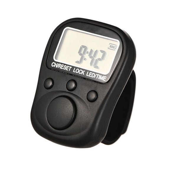 ZYQWEM Rechargeable 6 Digit LCD Manual Counter With 7 Channel Multiple Task Management And Adjustable Silicone Rings For Fitnes
