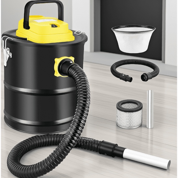 ZYRPORE 1 Ash Vacuum Cleaner, 800W 2.6 Gallon with Blower Function, HEPA Filter, Wheeled Base for Fireplace and Pellet Stove