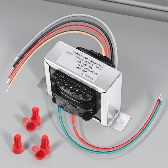 ZYRPORE 1-Pack 24V 40VA Control Transformer, Multi-Tap 120/208/240V Input, Foot Mount, for HVAC Furnace Relays Gas Valves, Includes 5 Wire Connectors