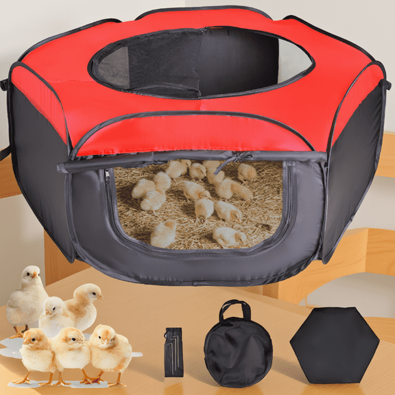 ZYRPORE 1-Pack -Up Chick Brooder Box Starter Kit with Ventilation and Washable Mat for Chicks Ducks Quail, Holds Up to 15 Birds