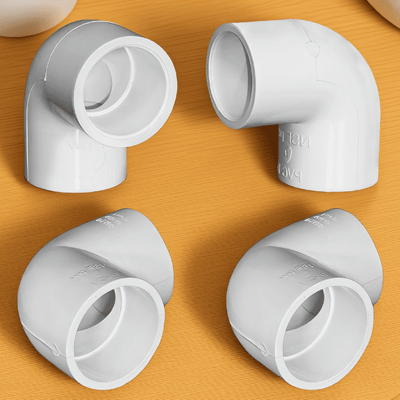 ZYRPORE 4-Pack 2 Inch PVC 90 Degree Elbow, Sch 40 Right Angle Pipe Connector for DIY Frame Building, White