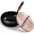 thumbnail image 1 of ZYSMBD Japanese Cast Iron Skillet and Braiser Pan with Lid, Hand Forged Uncoated Pure Iron, 24cm or 28cm Fry Pan for Gas Electric Induction Cooktops, 1 of 6
