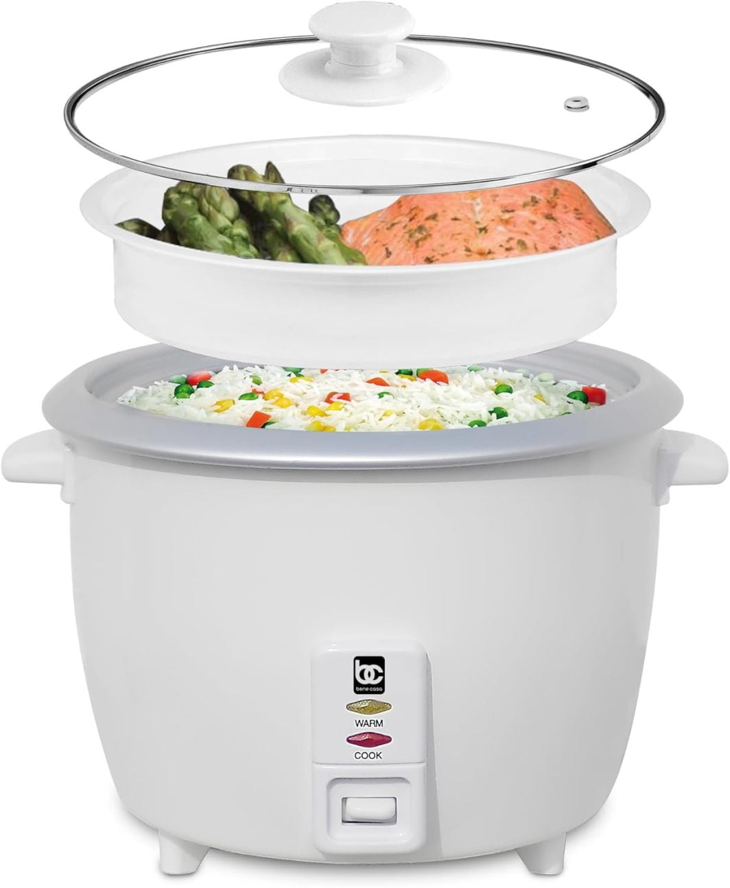 ZYSP Rice Cooker with glass lid,10-Cup Dishwasher safe rice cooker with ...