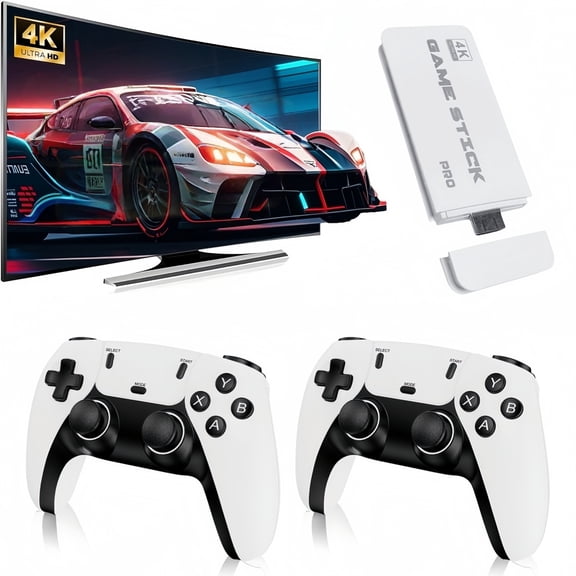 ZYTKWT M15 Game Console Dual Wireless Controller for TV, Monitors, Projectors, Plug and Play Game Stick, 64G
