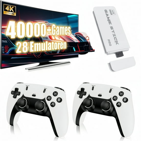 ZYTKWT M15 Video Game Console - 4K HDMI, 2.4G Wireless Controller, 64GB, 40,000+ Games, 28 Emulators, Portable Game Stick