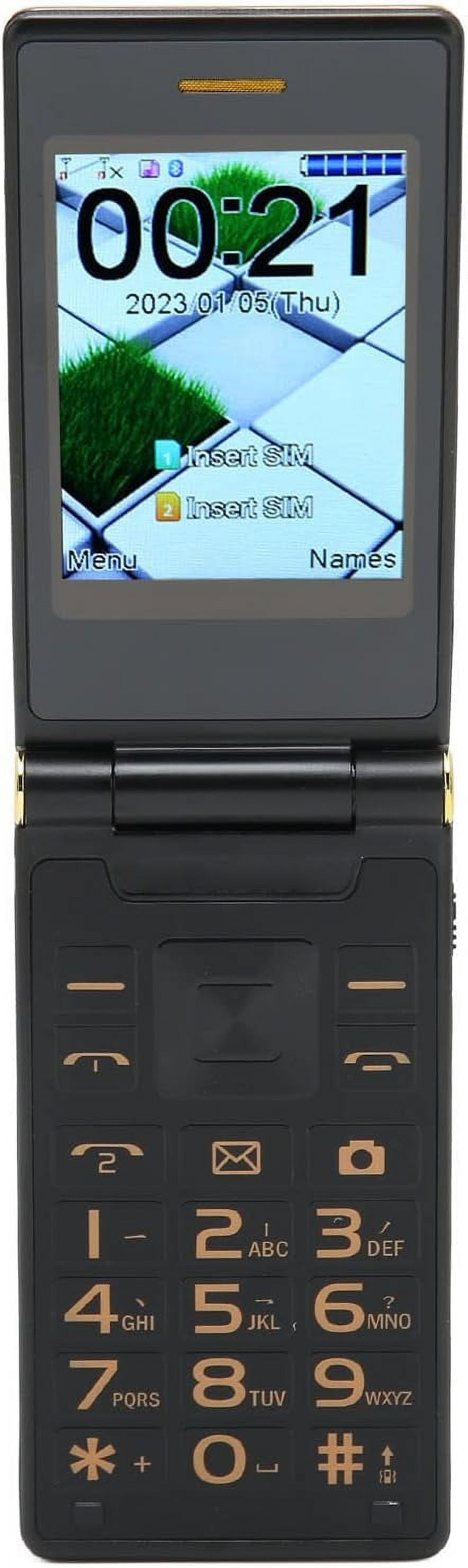 ZYUnlocked Cell Phone for Seniors, 2G Big Button Flip Phone with Double