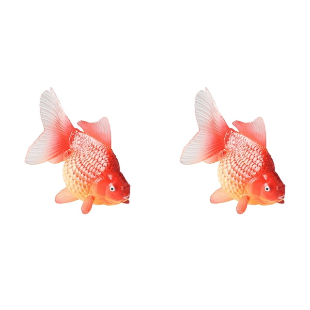 Curated visual reference: Zyweyh 2Pcs Realistic Floating Goldfish Figurines Fish Tank Fish Bowl Photo Inspiration