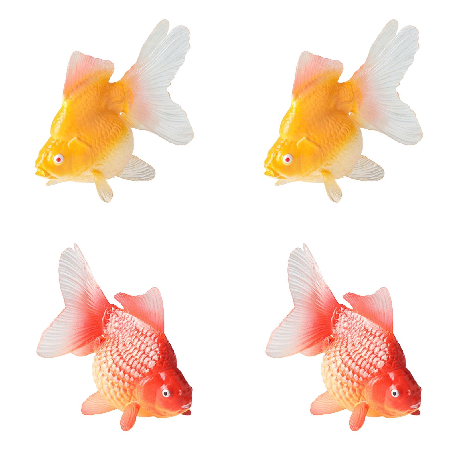 Photo inspiration: Visual Reference: Zyweyh 4Pcs Realistic Floating Goldfish Figurines Fish Tank Fish Bowl