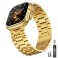 thumbnail image 1 of ZYX Heavy Duty Stainless Steel Band for Apple Watch, Men's Solid Metal Business Strap, Gold, 49mm/46mm/45mm/44mm/42mm(series 3 2 1), 1 of 6