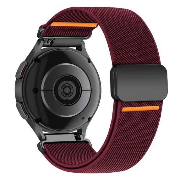 BANDOVA Magnetic Nylon Band for Samsung Galaxy Watch 7/6/5/4, Men Women Stretchy Sport Strap,Wine Red, 20mm