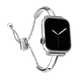 thumbnail image 1 of BANDOVA Slim Metal Jewelry Band for Apple Watch, Women's Bracelet with Sliding Clasp, Silver, 42mm/44mm/45mm/49mm, 1 of 6