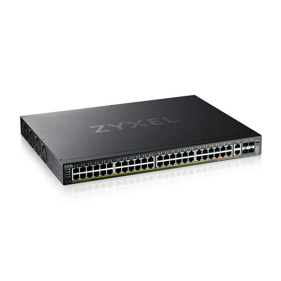 ZYXEL XGS222054FP - 50 Ports - 10 Gigabit Ethernet - 100/1000Base-T, 10GBase-X, 10GBase-T - Black - Layer 3 Switch