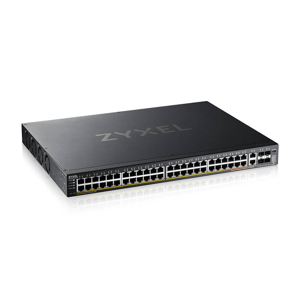 ZYXEL XGS222054HP - 50 Ports - 10 Gigabit Ethernet - 100/1000Base-T, 10GBase-X, 10GBase-T - Black - Layer 3 Switch