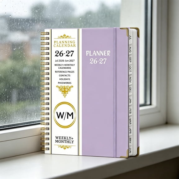 ZYXWVU A5 Planner Notebook English Schedule Book with Divider Pages Coil Bound Plan Book for Study Work Daily Planning Goal Tracking School Office Supplies