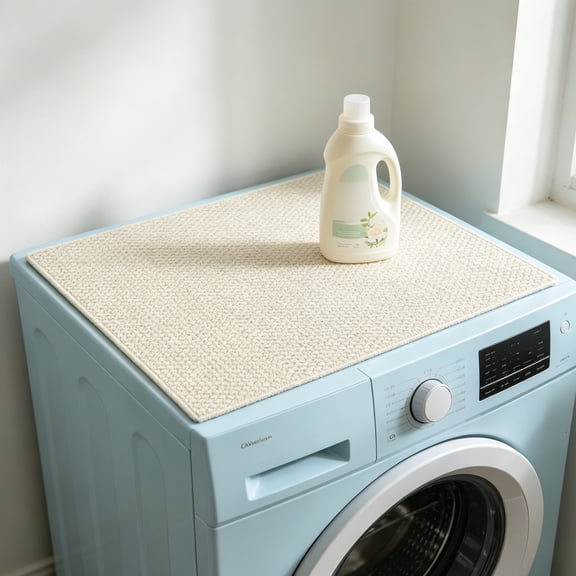 ZYXWVU Anti Vibration Mat 19.68in Square Washable Faux Sisal Appliance Mat Non Slip Protective Pad for Washer Dryer Fridge Floor Protector