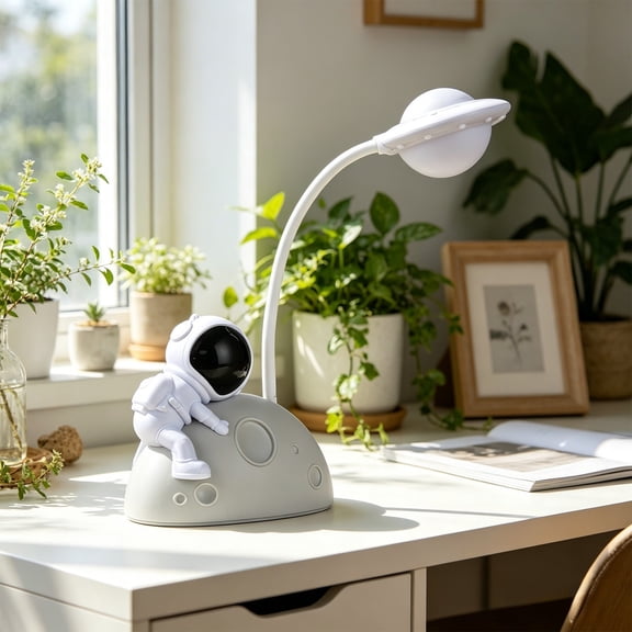 ZYXWVU Astronaut Charging Desk Lamp Creative Student LED Reading Eye Protection Bedroom USB Night Light Bedside Table Lamp for Kids