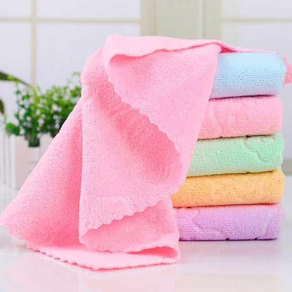 ZYXWVU Bear Embossed Face Towel Soft Absorbent Cleansing Towel Five Color Washcloth for Bathroom Daily Use Hand Towel for Home Gym Travel