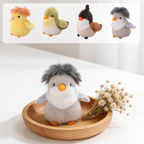 ZYXWVU Bird Plush Toy Sparrow Doll Cute Standing Shoulder Bird Plush For Office Desk Decoration Home Decor Stuffed Animal Gift