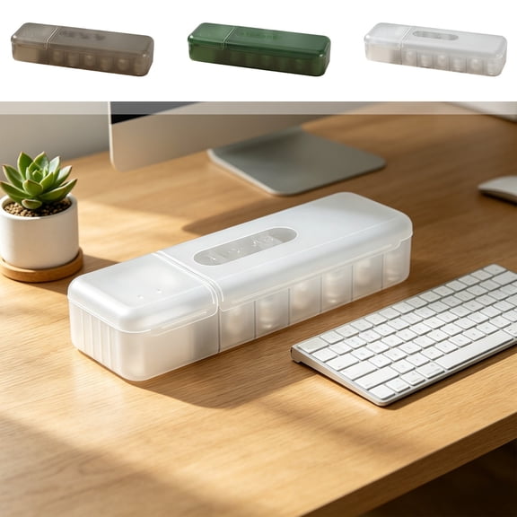 ZYXWVU Cable Organizer Box with Lid Desktop Storage Box for Charging Cables Power Adapter Chargers Remote Small Items Home Office Organization