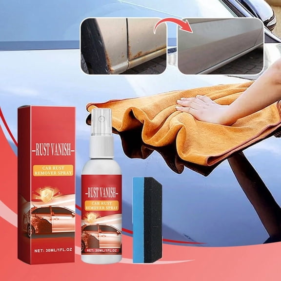ZYXWVU Car Rust Remover Spray 30ml Removes Rust Stains Yellowing Long Lasting Protection Fast Drying Auto Care Cleaner for Paint and Metal Surfaces